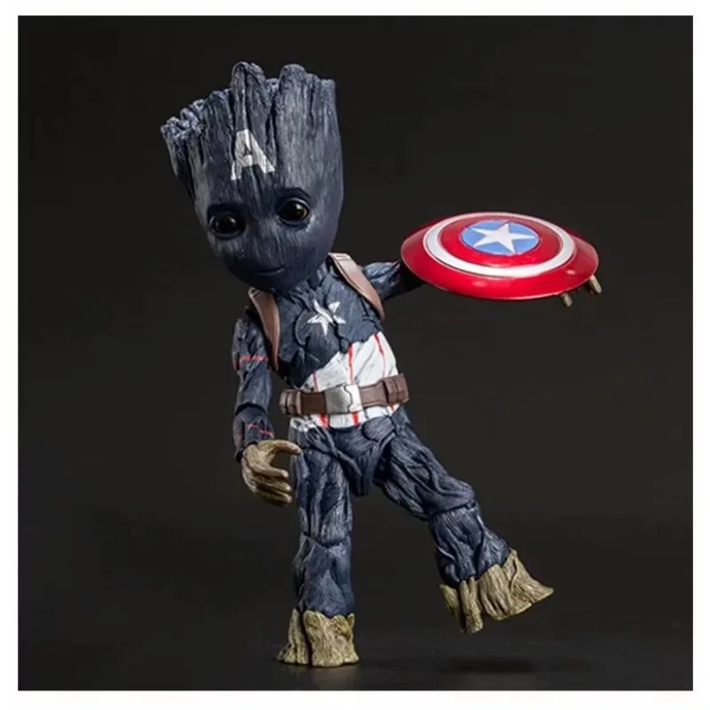 Guardians of the Galaxy 2 Anime Groot Little Tree Man COS Captain America Action Figure Hobby Collectible Model Toy Figures gift