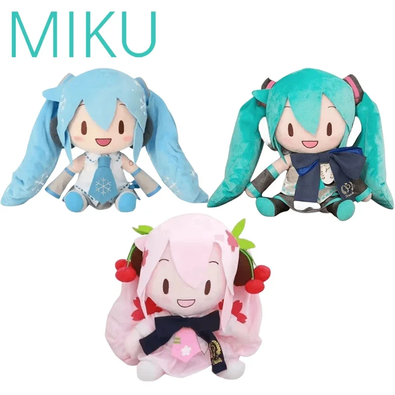 Anime Two-dimensional Hatsune Miku Doll Plush Plushie Toys Cartoon Cute Pillow Interior Decoration Cosplay Dress Up Holiday Gift