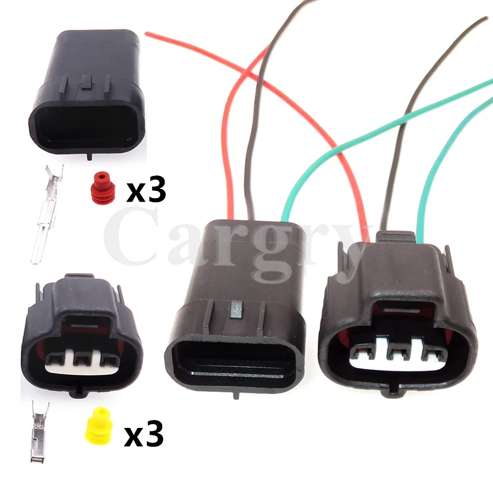 

1 Set 3P 90980-10841 Automotive Pressure Sensor Wire Harness Connector 6189-0099 AC Assembly Car Waterproof Socket For Toyota