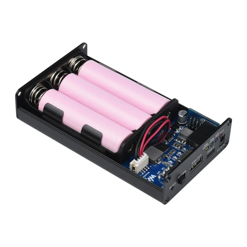 Waveshare Solar Power Manager (C),Supports 3x 18650 Batteries,Multi Protection Circuits