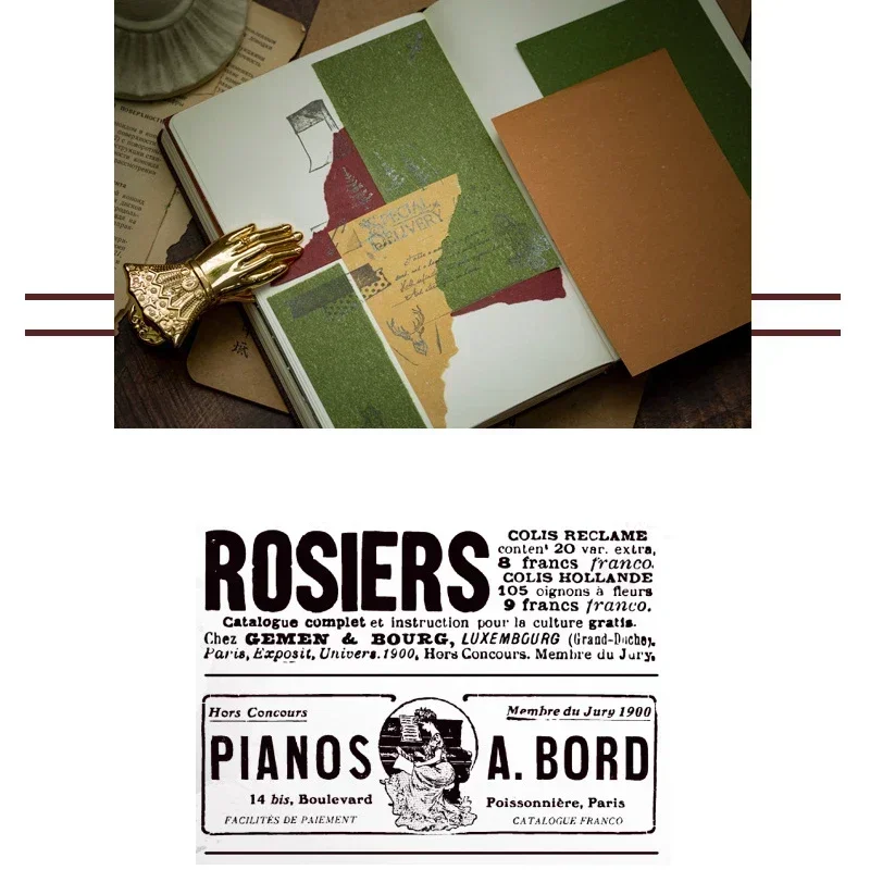 

15Pcs Vintage Paper Material Set Dual Themes Time Poetry Chronicle Old Scenes Record Scrapbook Background Base Paper Collage