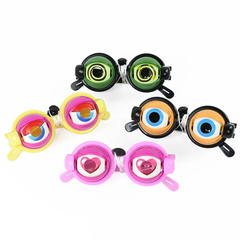 Crazy Big Eyes Glasses Spoof Toys Glasses Funny Sand Sculpture Toys Party Supplies Pull String Wink Kids and Adults Gifts Toy