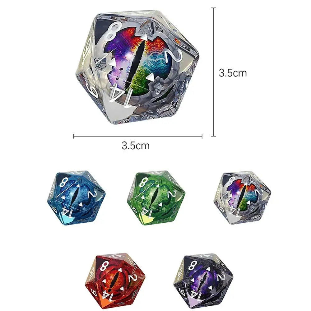 Polyhedral Crystal Dragon Eye Dice Longan Dice Resin Crafts Home Decor Ornaments Tarot Game Party Toys Desktop Entertainment