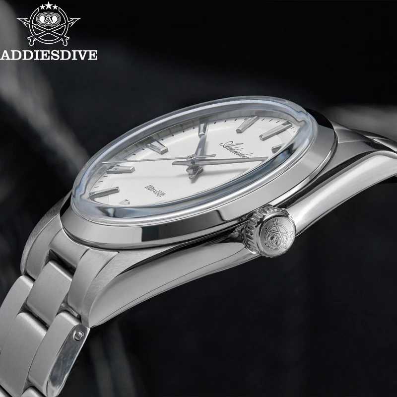 ADDIESDIVE Men's Luxury Watch AD2066 10Bar Waterproof BGW9 Super Luminous Stainless Steel reloj hombre VH31 Quartz Dress Watches