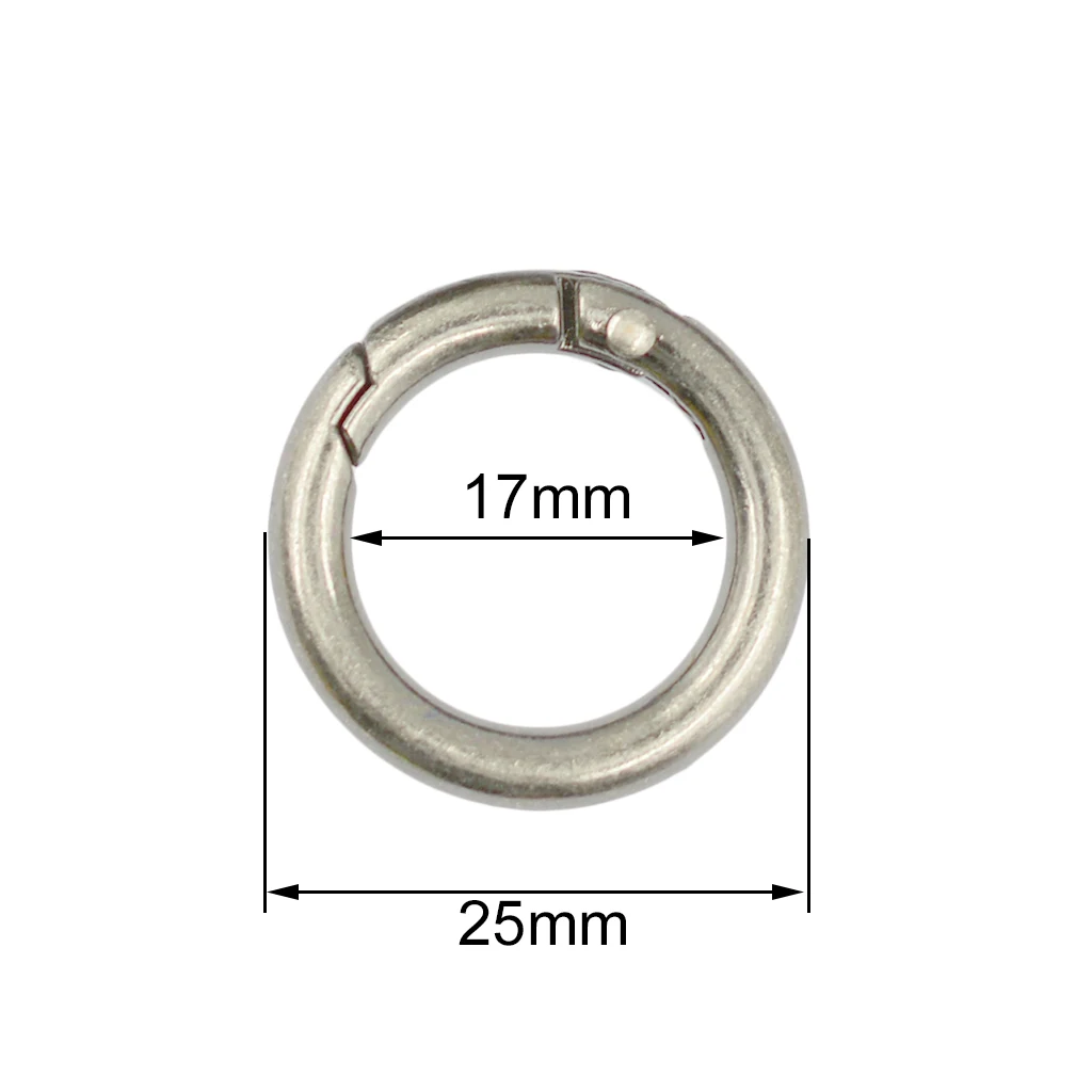 10 pcs 1 inch vintage silver Alloy Snap Spring Round O Buckle carabiner Hook Clip DIY Keyring