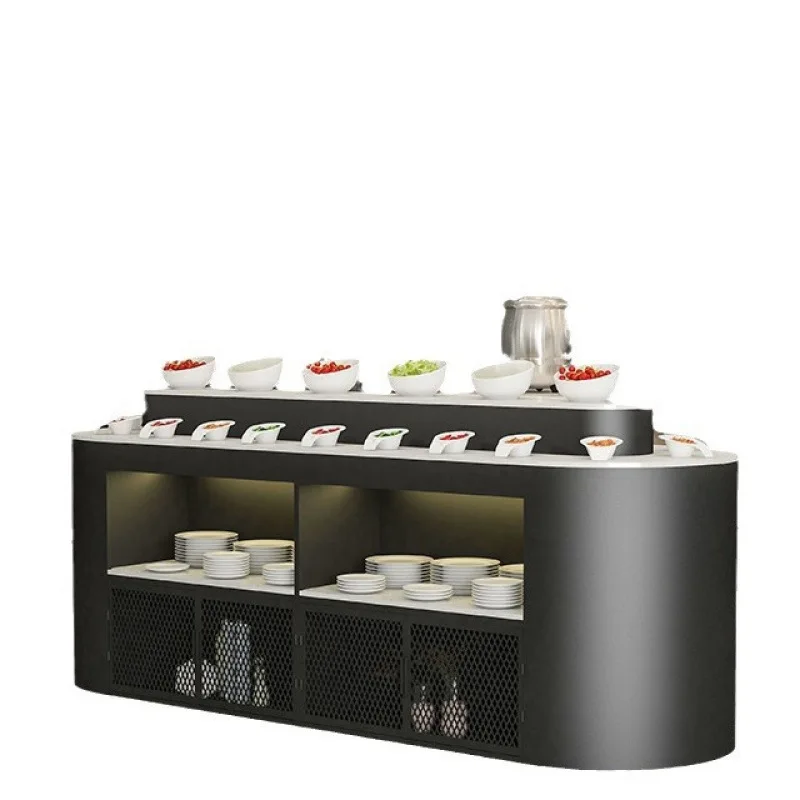 

Simple wind hot pot restaurant seasoning table restaurant preparation cabinet small material double-sided sauce table