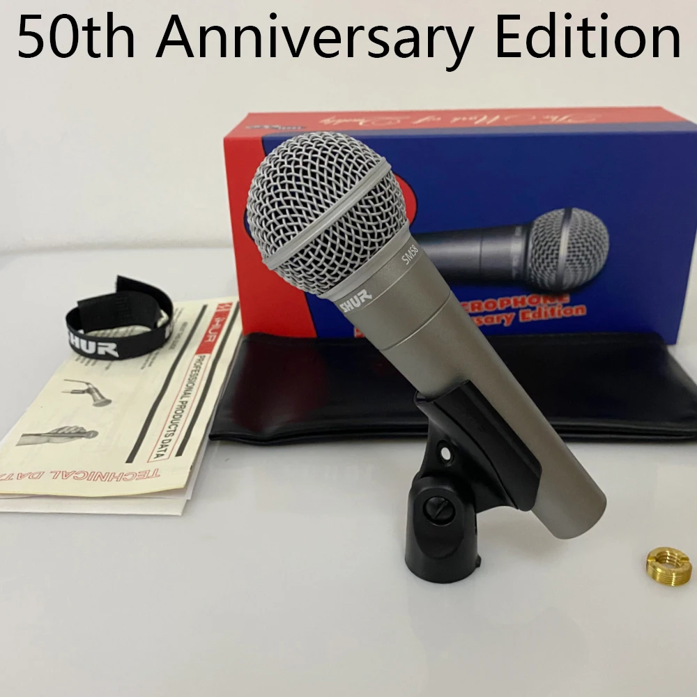 

HUR 50th Anniversary Edition wired dynamic vocal microphone sm 58 mic for PC Gaming Singing Living Karaoke,Microfonos,Microfone