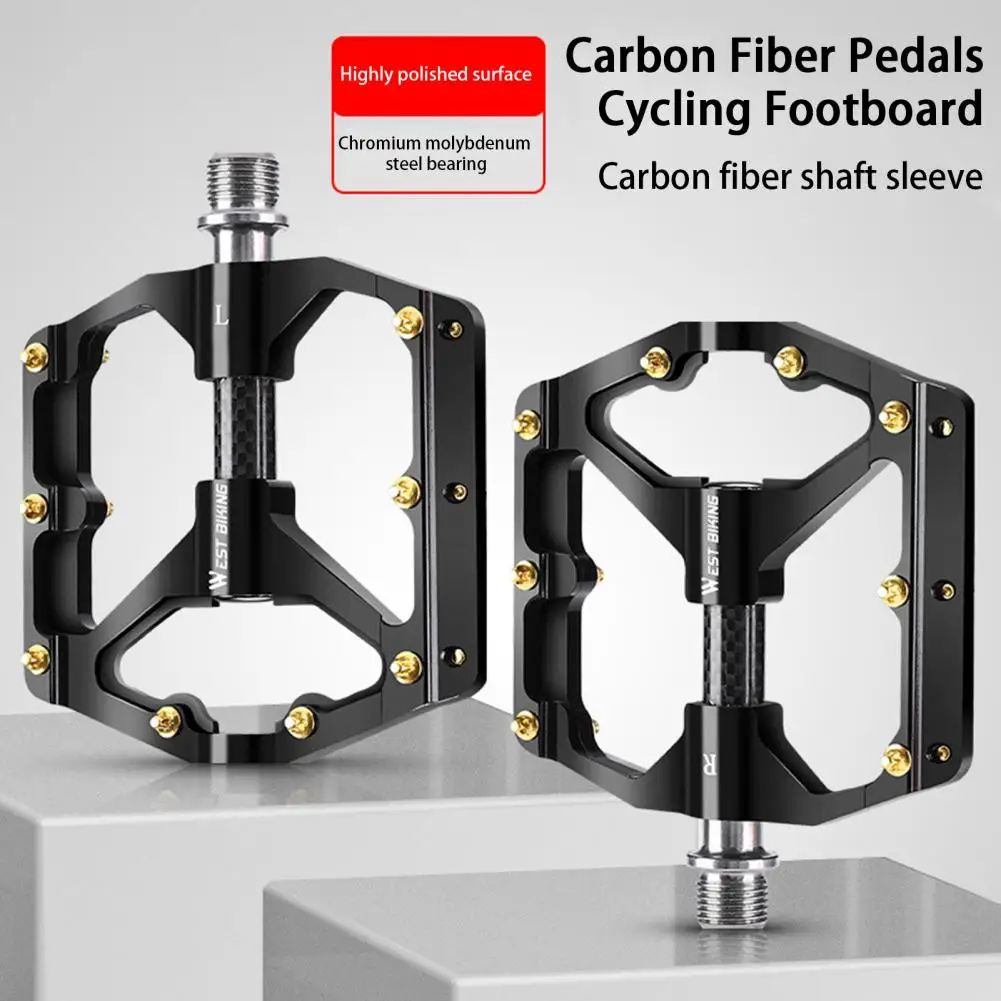 1 Pair Durable Bicycle Pedals  Anti-scratch Widened Tread Cycling Pedals  MTB Bike Bicycle Bearing Pedals