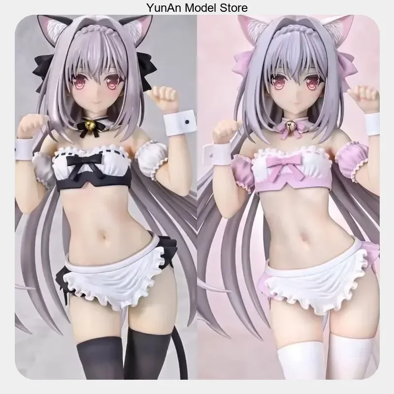 Anime Figure Model Statue Collection Desktop Decoration Ornament 25CM Sakurakoji Luna Cat Ear Maid Standing Pose Gift