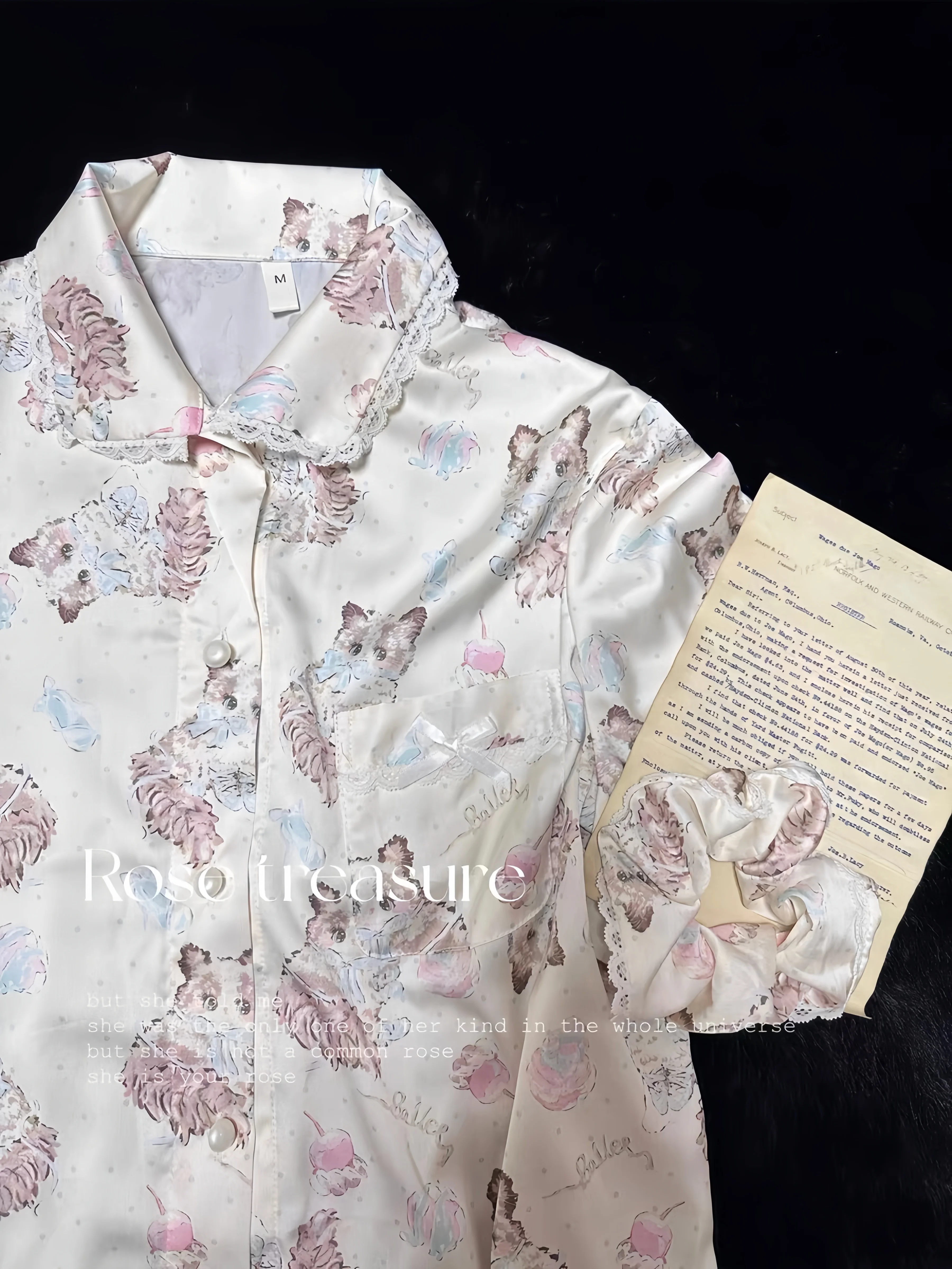 Japanese Girl Ins Ice Silk Short-sleeved Pajamas Set Women's New Summer Cute Cat Casual Loose and Comfortable Loungewear