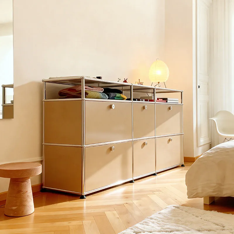 Side cabinet module metal combination antique living room against the wall storage locker