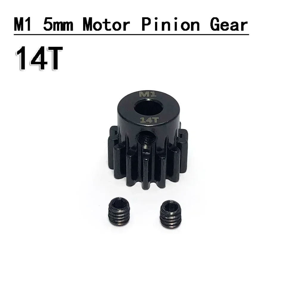 Harden Metal Pinhão Motor Gear, alta qualidade, material 11T-30T, M1, eixo de 5mm, apto para 1/8 RC Buggy, Caminhão monstro