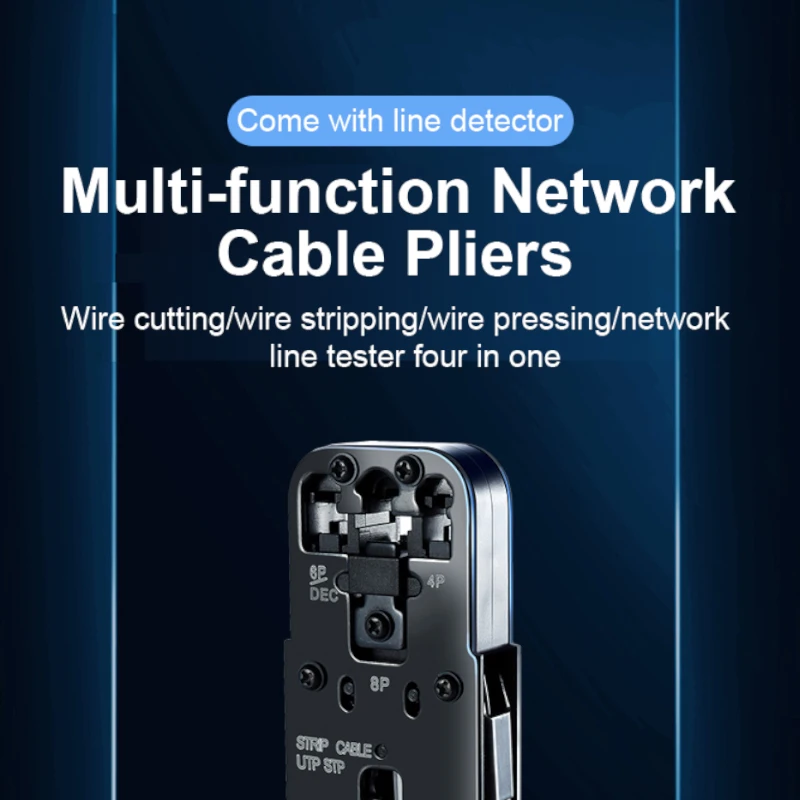 Imagem -02 - Alicate de Rede Rj45 Cabo Lan Crimper Ferramenta de Corte de Propósitos Testador 6p 8p 4p Teste do Cortador de Fio em