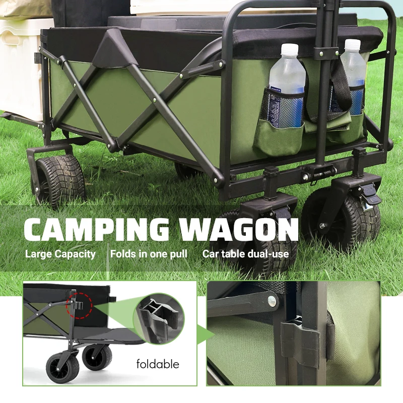 カスタムポータブルステンレス鋼折りたたみワゴン実用的な屋台屋 - Outdoor Camping Vehicle Wagon のレビューと価格