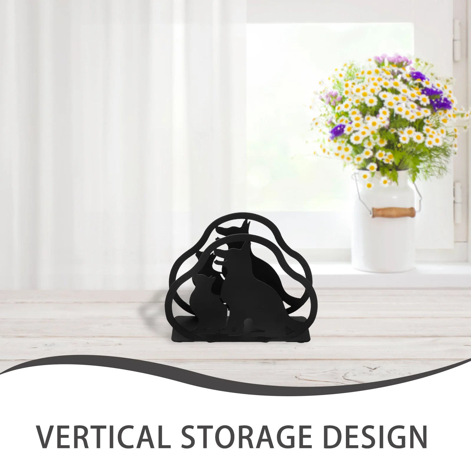 

Sturdy Iron Napkin Holder Adorable Design Vertical Storage Table Basket Decorative Guest Dinner Bar Kitchen Dispenser Restaurant