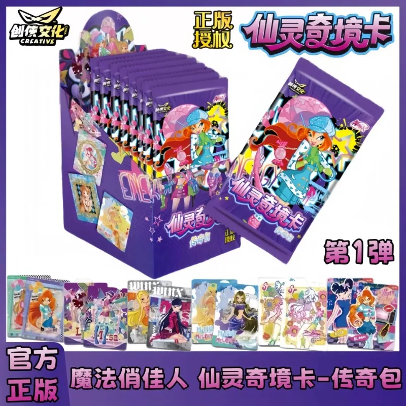 

New Winx Club Legend Series Card Magic Bag Fairy Wonderland Cards Bloom Stella Flora Anime Cards Toys Birthday Gifts