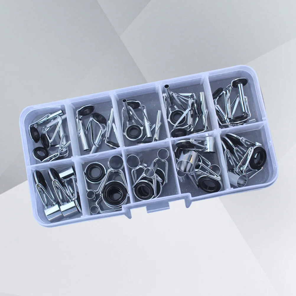 

36 Pcs Fishing Rod Tips Repair Kit Fishing Rod Guides Stainless Steel Freshwater Saltwater Rod Guides