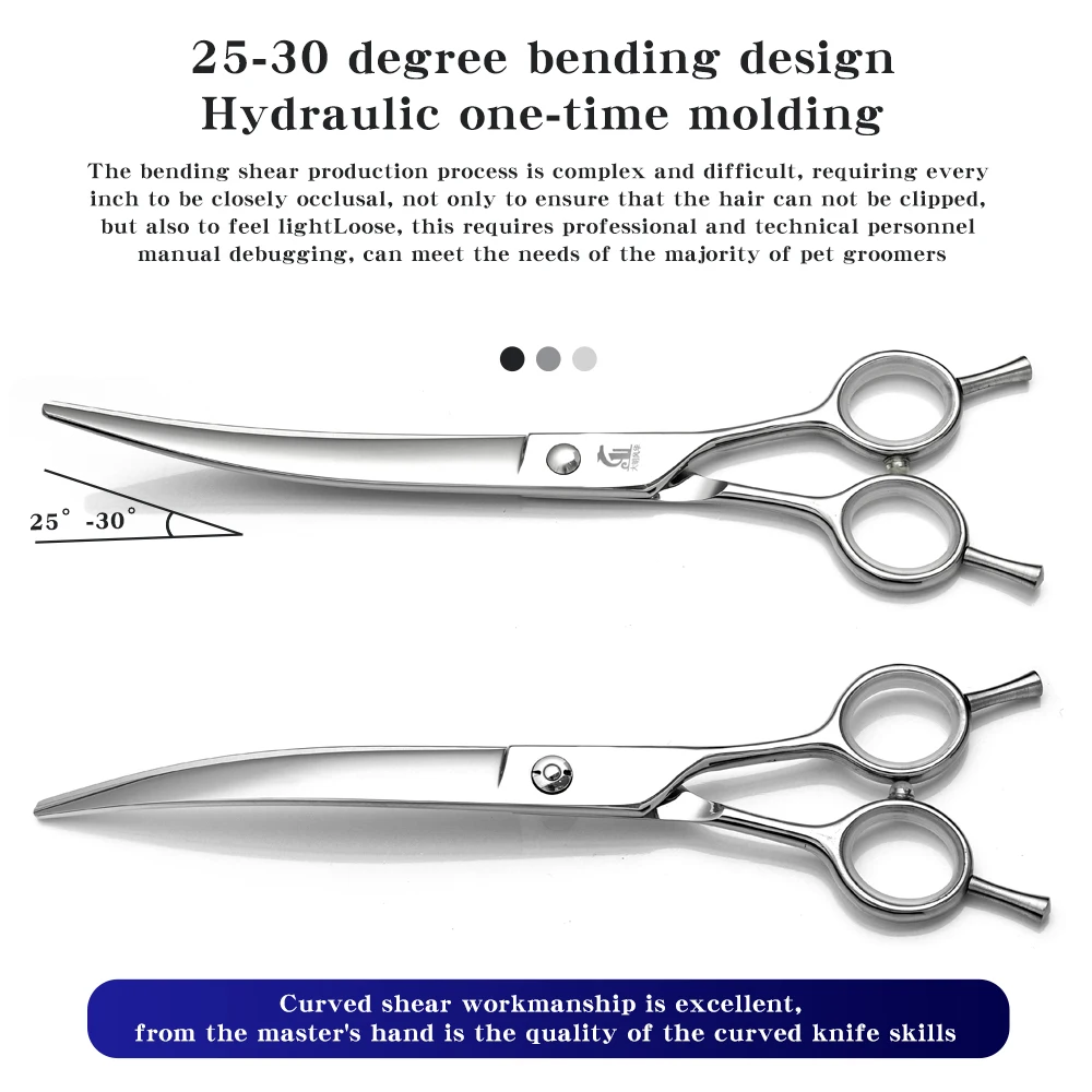 Professional Pet Beauty Scissors JP 440c Steel Dog Teddy Pet Beautician 7.5 Inches Bending Scissors Thin Scissors High Quality