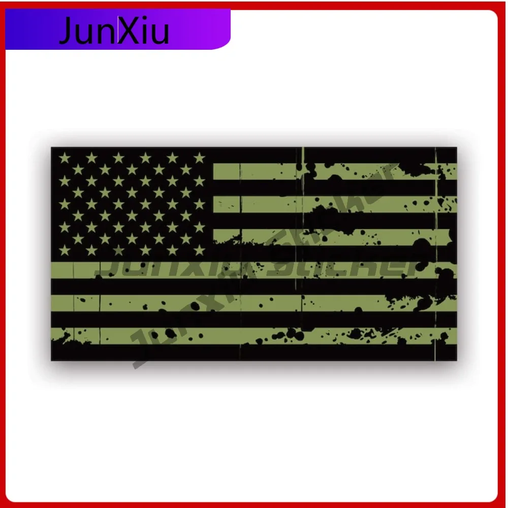 

Tattered Od Green American Flag Stickerwaterproof Anime Car Waterproof Vinyl Decal For Campers Creative Creative Decor Sticker