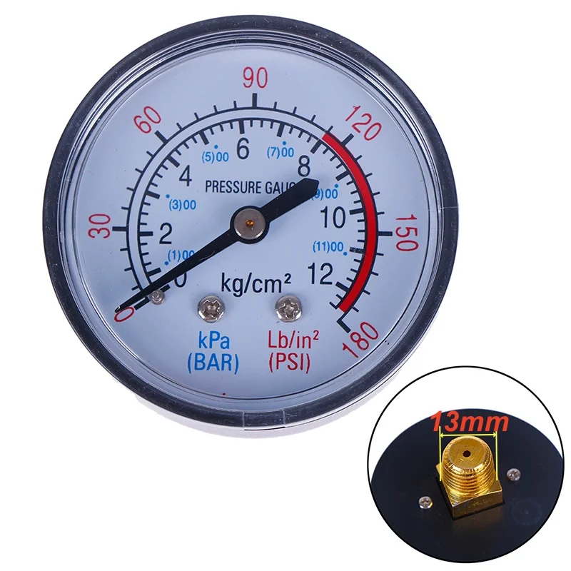 Bar Air Pressure Gauge 13mm 1/4 Bsp Thread Double Scale For Air Compressor【Homeclub】