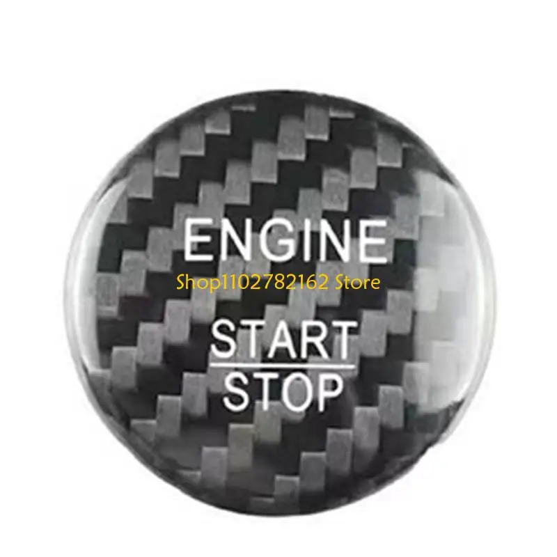 547B Push Start Button Cover Sticker Ignition Button Cover Carbon Fiber Look for Car
