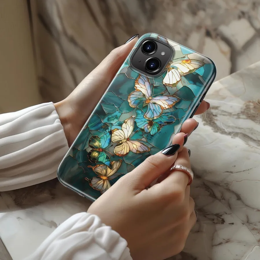 ワイヤレス充電対応 iPhone 15用保護ケース デュアルレイヤーハードシェルとシリコンカバー付き キュートなワイルドフロデザイン