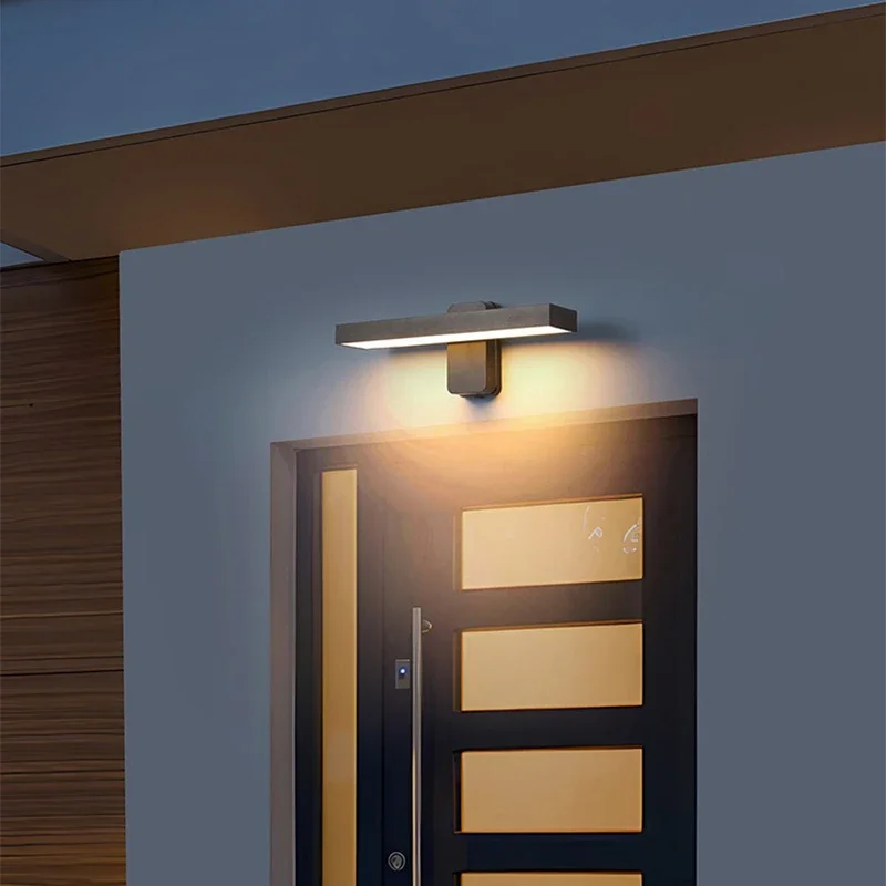 Outdoor Led Wall Lamp Waterproof Villa Entrance Fixture Courtyard Living Room Home Decorative  Long Strip Aluminium Wall Lights