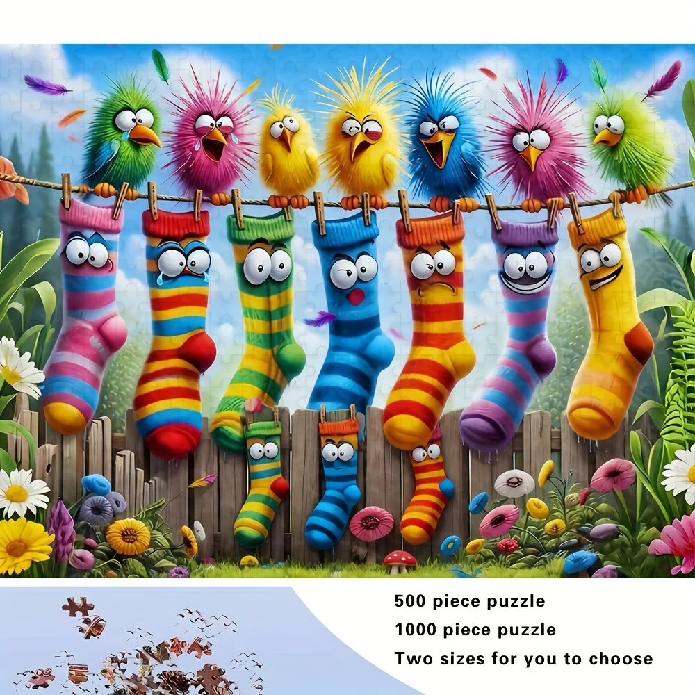 Rompecabezas para adultos de 500/1000 piezas, adecuados para adultos y familias, rompecabezas antiestrés con piezas grandes desafiantes, portátiles