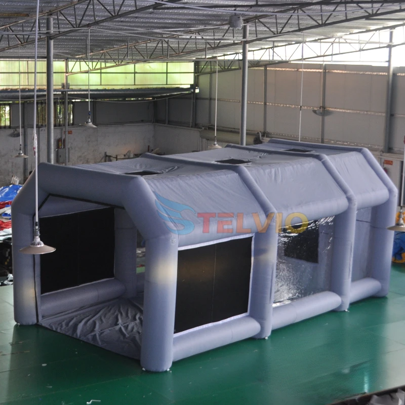 Durable Inflatable Spray Paint Booth For Car Rectangle Garage Tent Tinting With Filters And 2 Blowers For Maintenance Sto