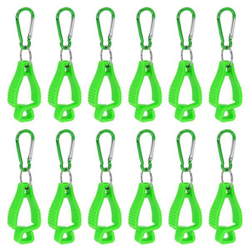 Glove Clips for Work Glove Holders Glove Belt Clip with Metal Carabiners for Construction Worker Guard Labor(Green)