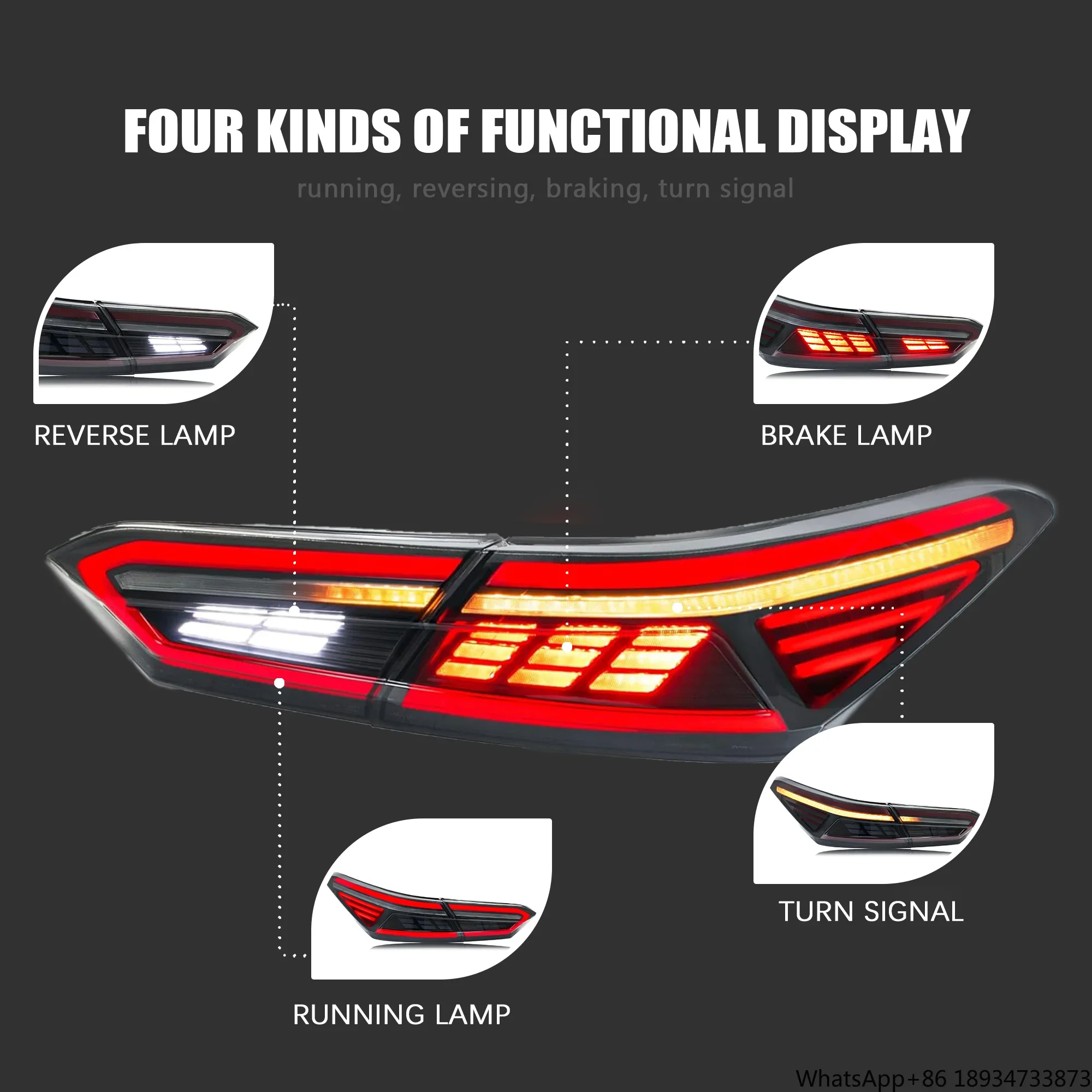 Factory Car Accesorios OEM LED Tail Lamp For Toyota Camry 2018-2021