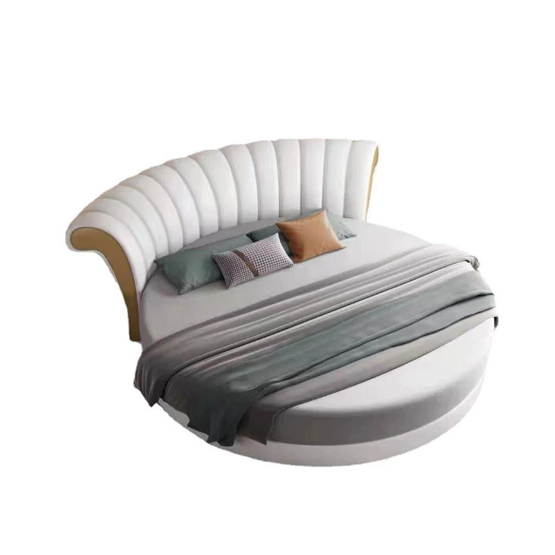 

Large round bed, modern master bedroom double queen bed