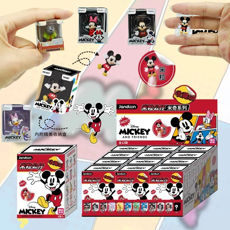 Caja Sorpresa de Juguetes de Disney, Figuras Micro de Mickey, Minnie, Pluto y Winnie, Colección de Miniaturas para Decoración de Escritorio, Regalo