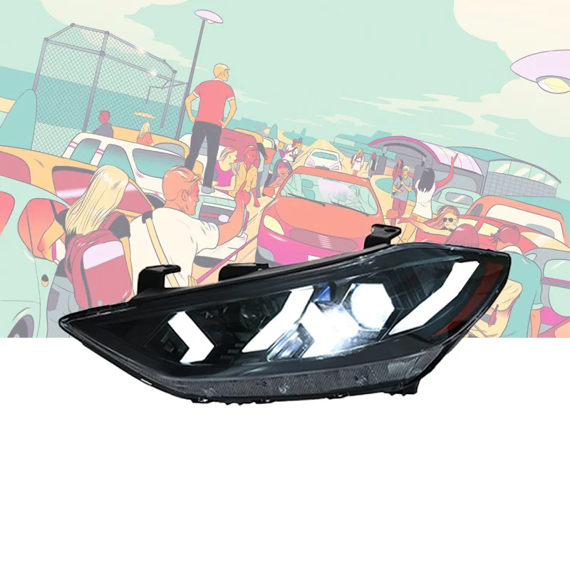 

For Elantra 2016-2020 LED Headlight Assembly Car Accessories Auto Headlamp Star Racing Streamer