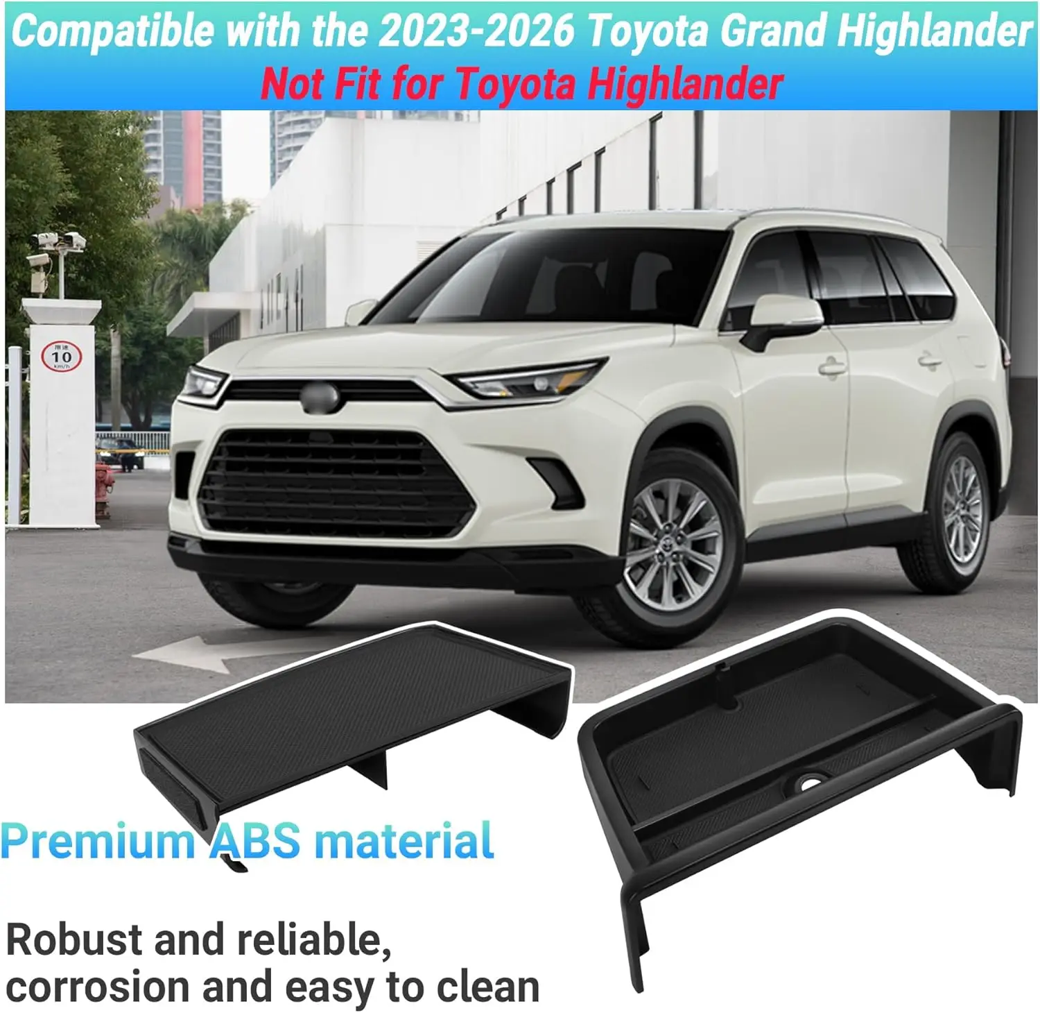 

For Toyota Grand Highlander 2023-2026 Console Organizer Tray ＆ Dash Holder Storage Box Insert Tray with Sunglasses Holder