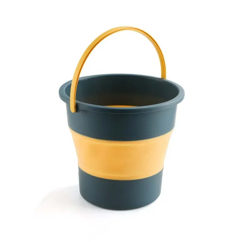 

10L Silicone Bucket for Fishing Promotion Folding Bucket Car Wash Outdoor Fishing Supplies Square Bathroom Kitchen Camp Bucket