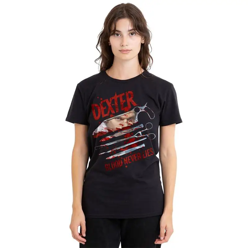 

Dexter Blood Never Lies Ladies T Shirt S 2Xl Black