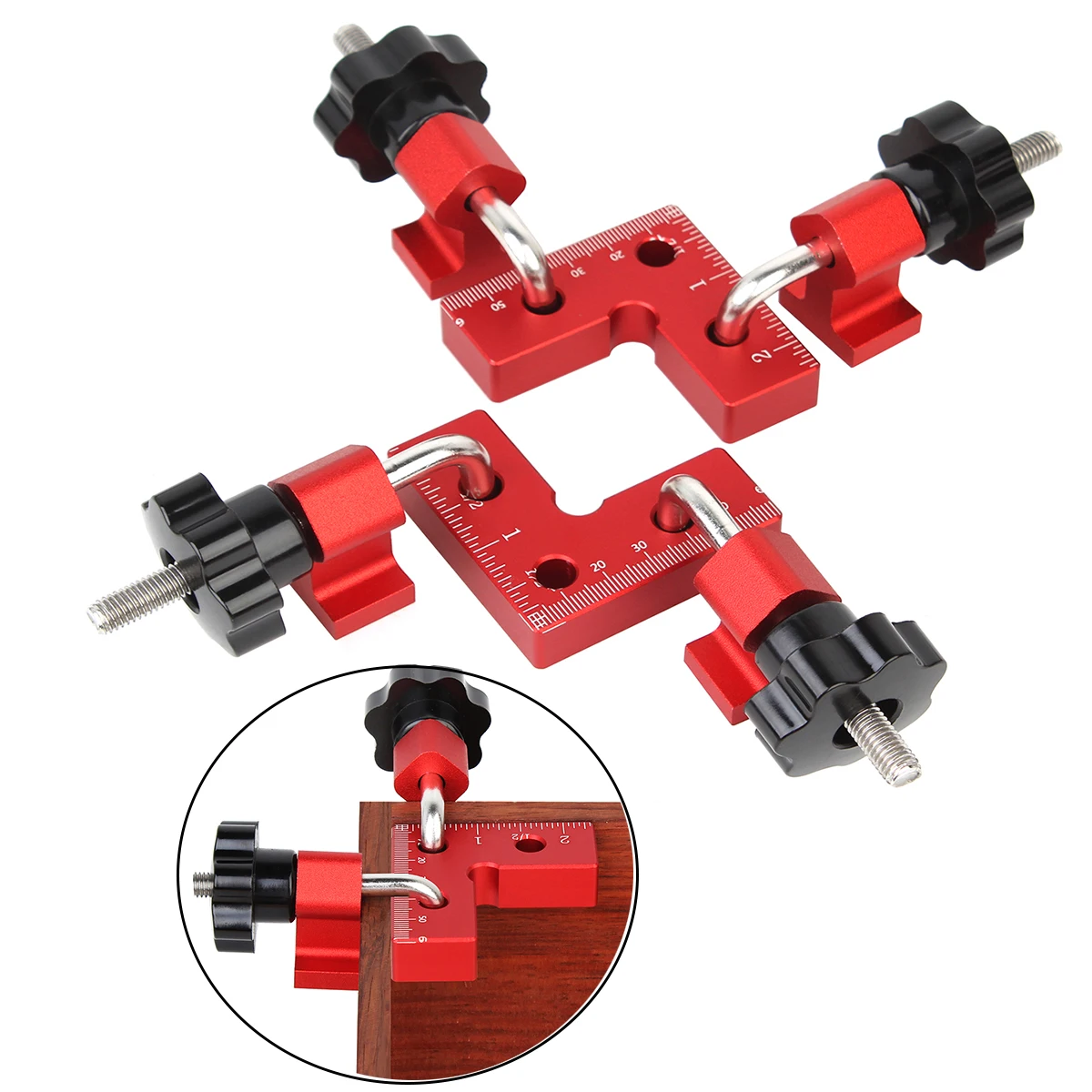 

Aluminum Alloy 90 Degree Corner Clamps - Precision Woodworking Tools for Cabinets & Frames, 2Pack Mini 60x60mm Right Angle Clamp