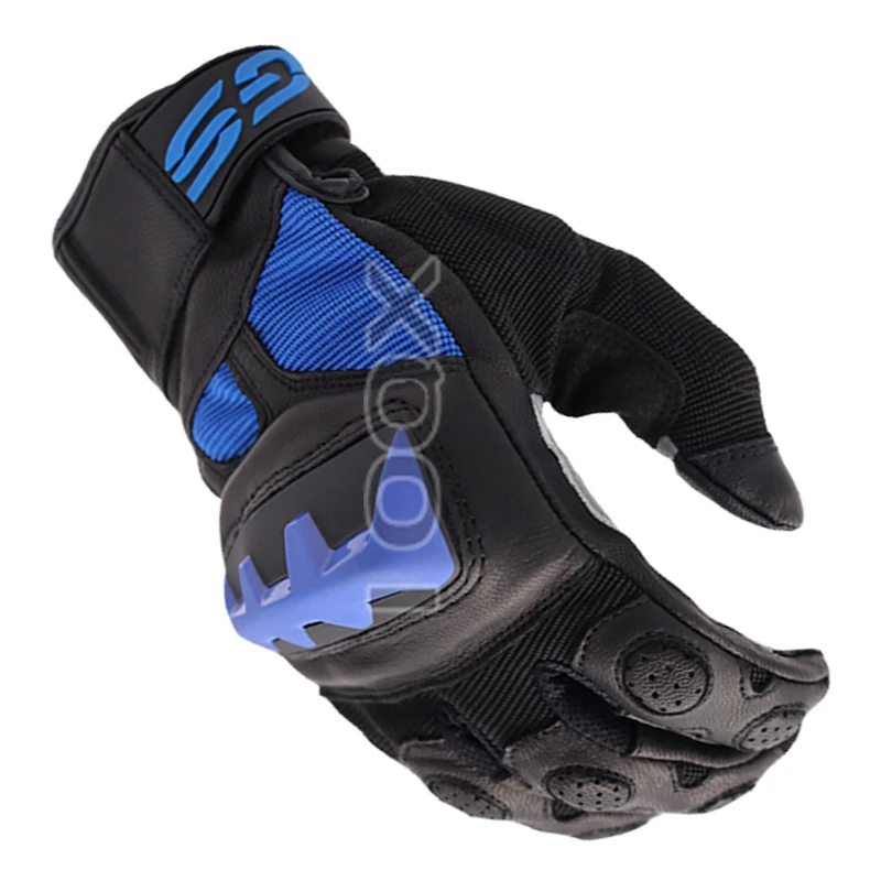 

3-цветные мотоциклетные перчатки GS для мотокросса для BMW Motorrad, черные/красные/синие кожаные перчатки гоночной команды, все размеры S-XXL