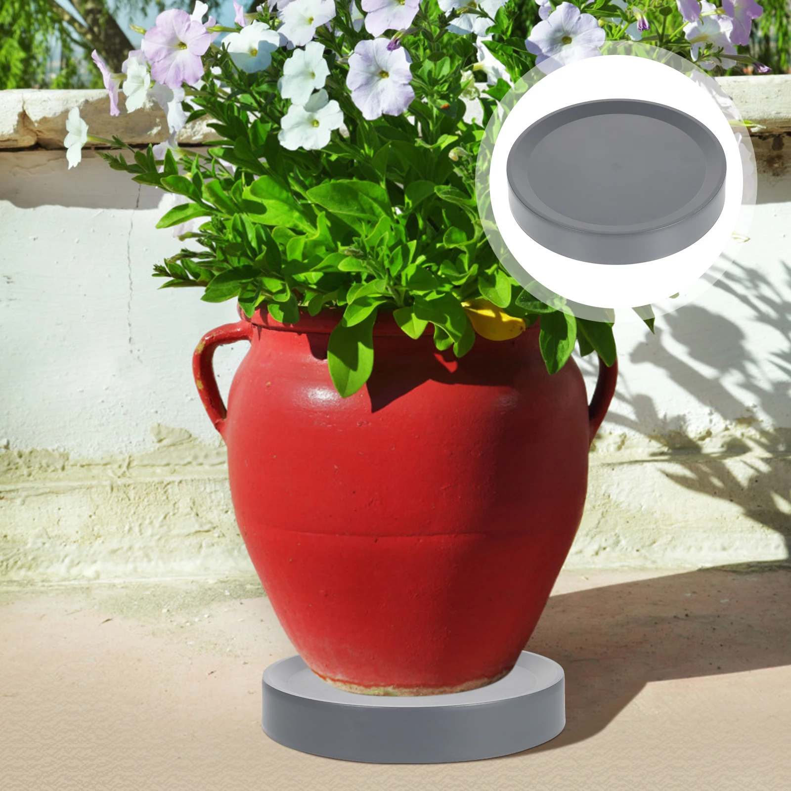 

Thickened Heavy Duty Plastic Flower Pot Tray Plant Stand Wheels Rolling Mobile Planter Saucer Sturdy Durable Floor