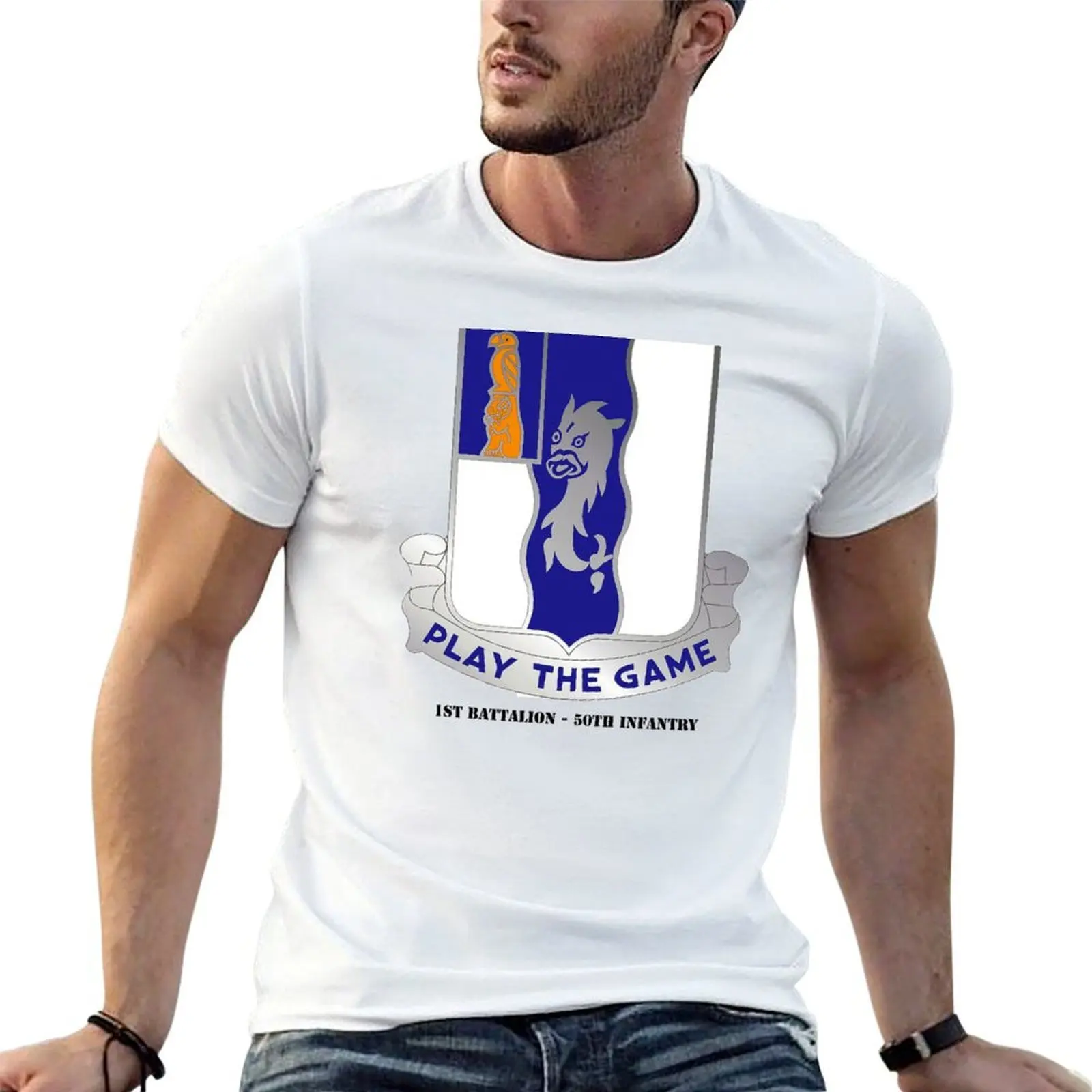 1ST BATTALION, 50TH INFANTRY T-Shirt funny meme t-shirts vintage anime shirt slim fit t shirts for men