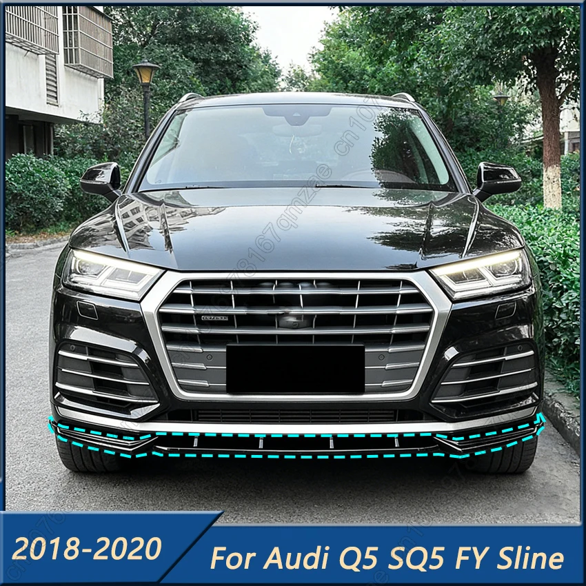 

For AUDI Q5 SQ5 FY Sline 2018-2020 ABS Car Front Bumper Lip Chin Spoiler Splitter Diffuser Spoiler Splitter Body Kits