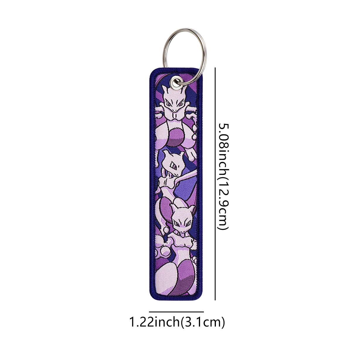 Japanese Anime Game Monsters Embroidery Jet Tag Key Fobs Holder Key Tag Women Men Key Ring Keychain for Motorcycles view 2