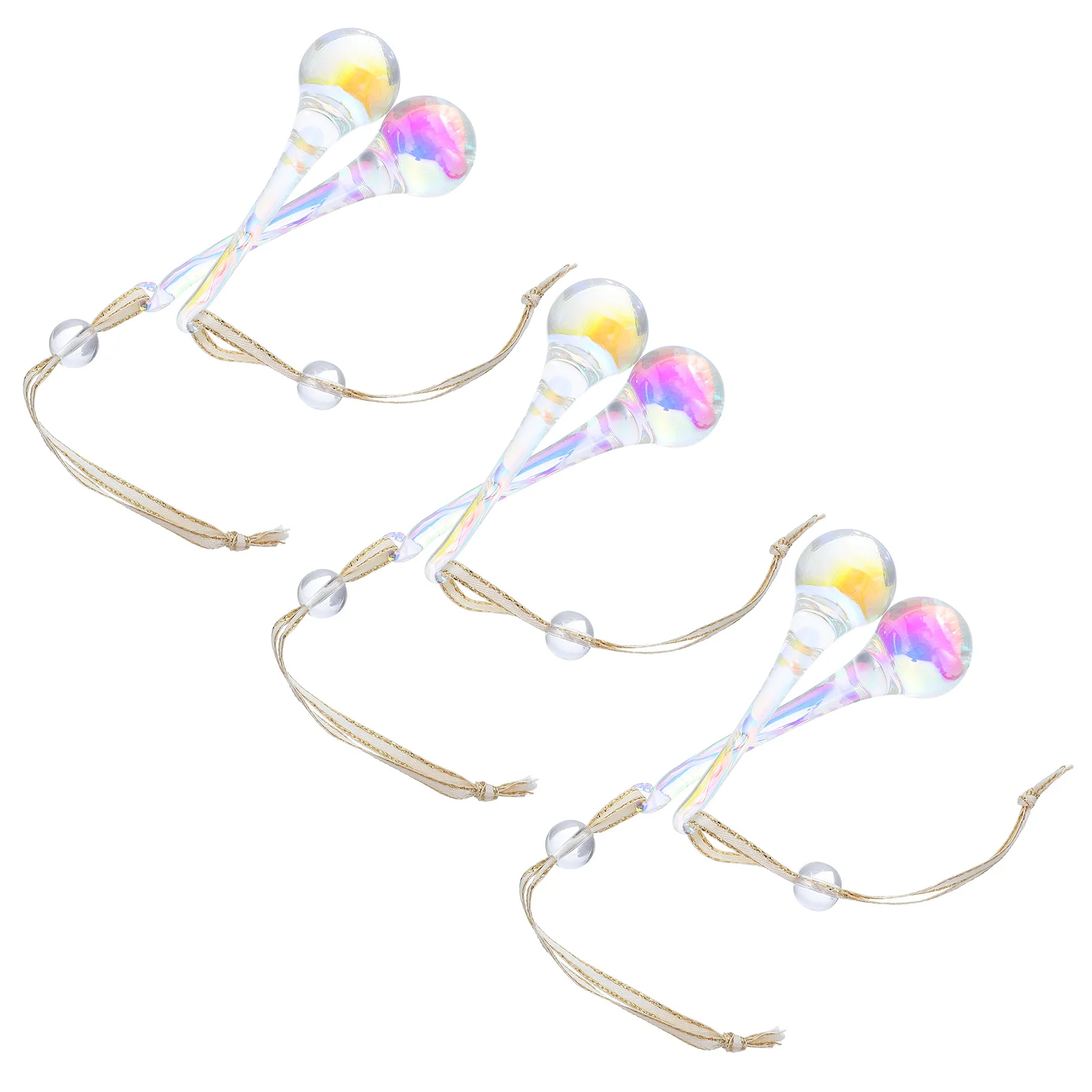 

6 Pcs Christmas Decorations Party Supplies Teardrop Ornaments Tree Pendants Crystal Ball