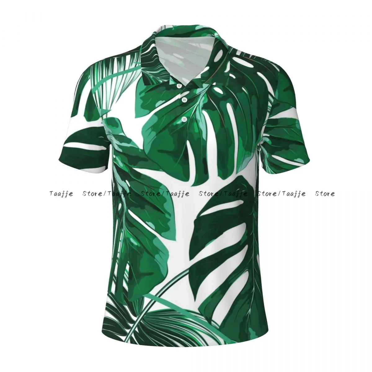 Men's Polo Shirt Tropical Palm Leaves Jungle Leaves Pattern Male Clothing Summer Casual Short Sleeve Shirt Sweatshirt