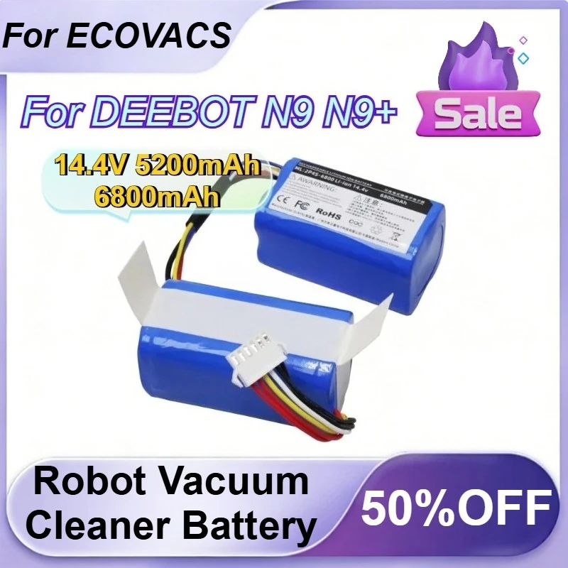

New 14.4V 5200mAh 6800mAh Robot Vacuum Cleaner Battery for ECOVACS DEEBOT N9 N9+