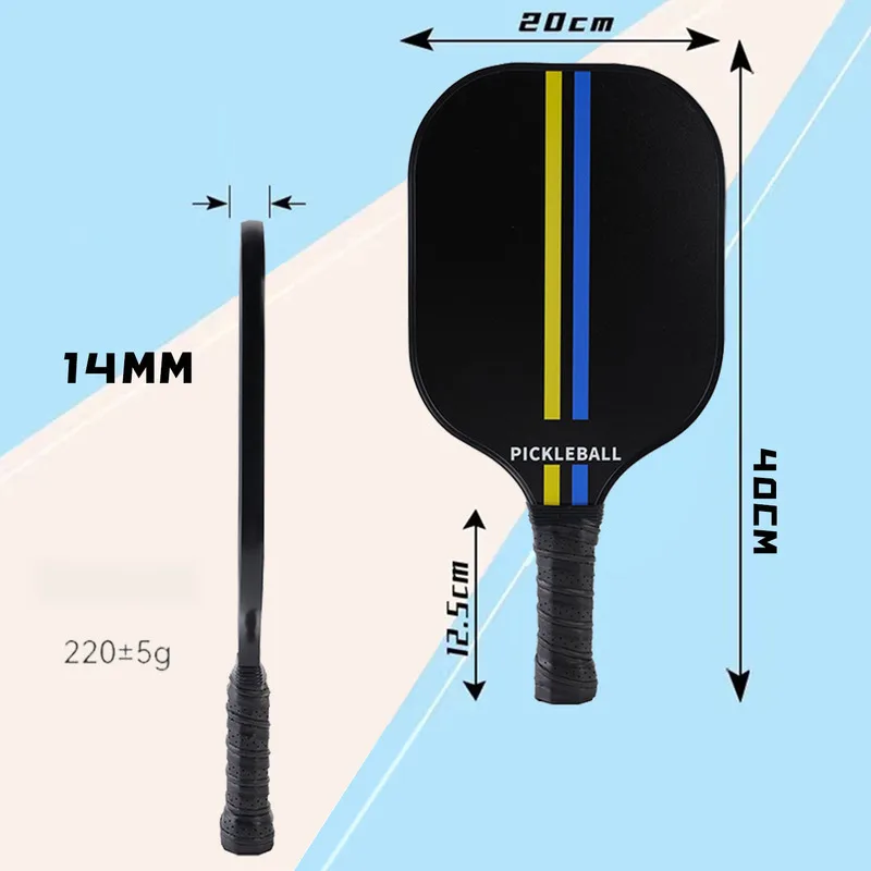 Carbon Fiber 1 Racket 2 Balls Professional Pickleball Paddle Competition Training PP Honeycomb Core Carbon Fiber