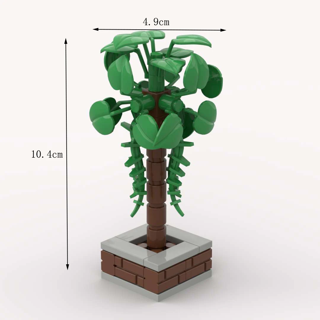 MOC Bausteinmodelle Städtische Grünflächen Kreativer Großer Baum DIY Straßendekorationen Kleine Bäume an Straßen Geschenk für Baumeister – Detail 12