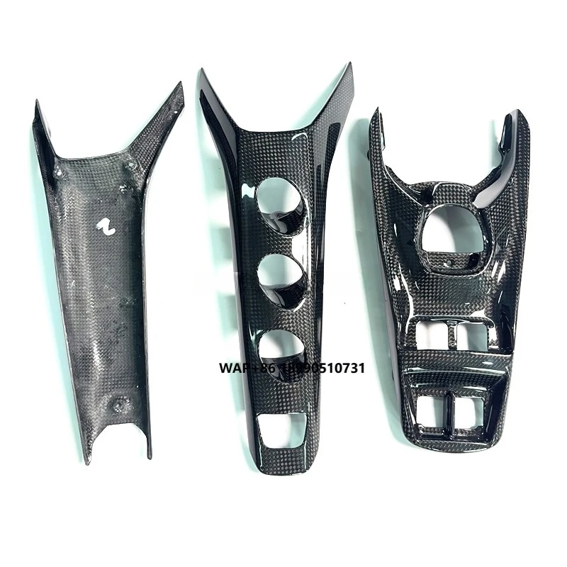 لليد اليمنى محرك فيراري 488 GTB العنكبوت RHD سيارة ألياف الكربون الجافة وحدة التحكم المركزية التبديل قاعدة غطاء مجموعات الداخلية الزخارف #1