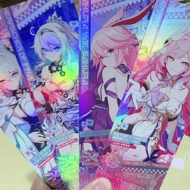 Honkai Impact 3 Valkyrie HD Reverse Direction Laser Paper Ticket Bookmark Postcard for Fans Gifts Collections Book Page Keychain